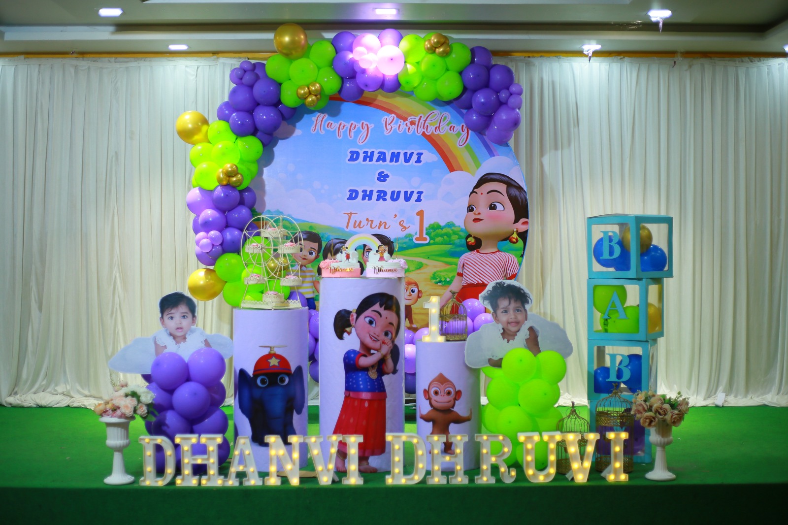 Premium birthday balloon decoration setup